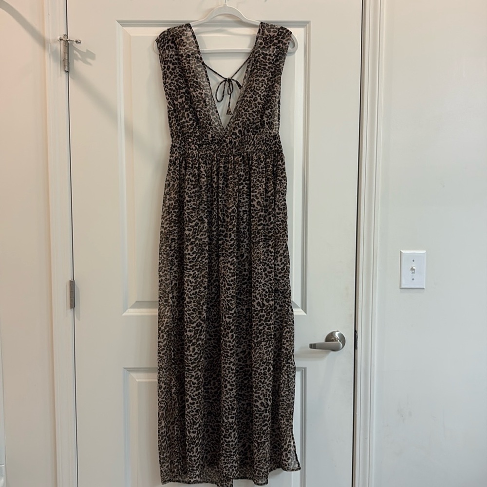 Cheetah print maxi Beach dress